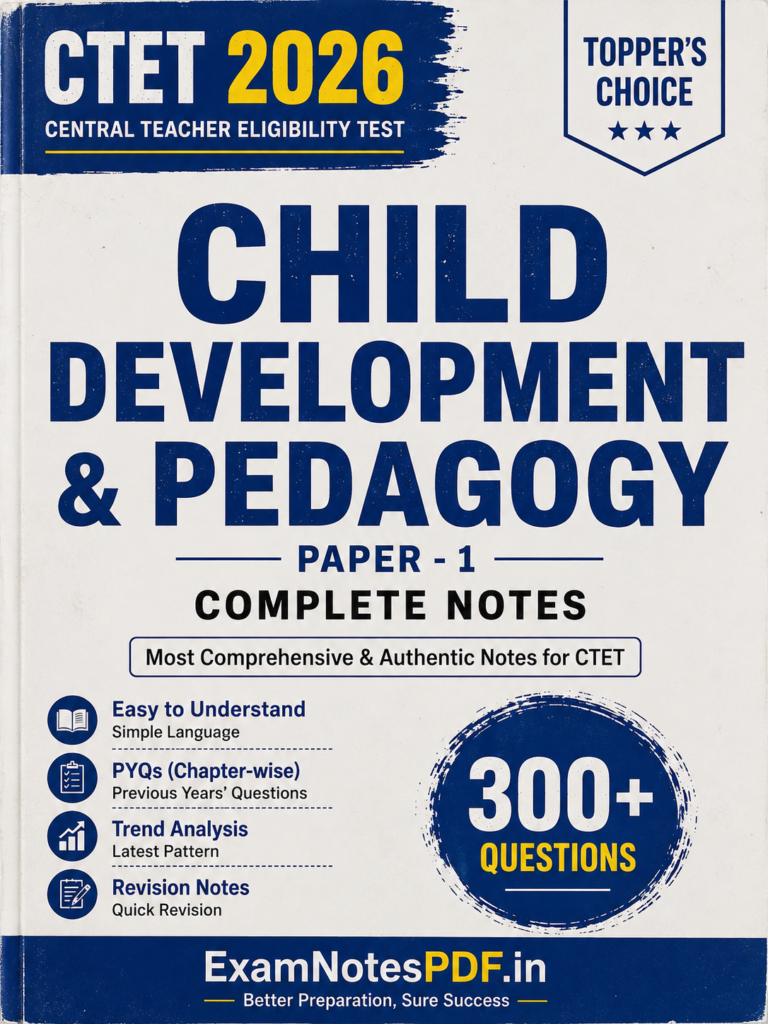 CTET Child Development & Pedagogy (CDP) — Previous Year Questions PDF (English)